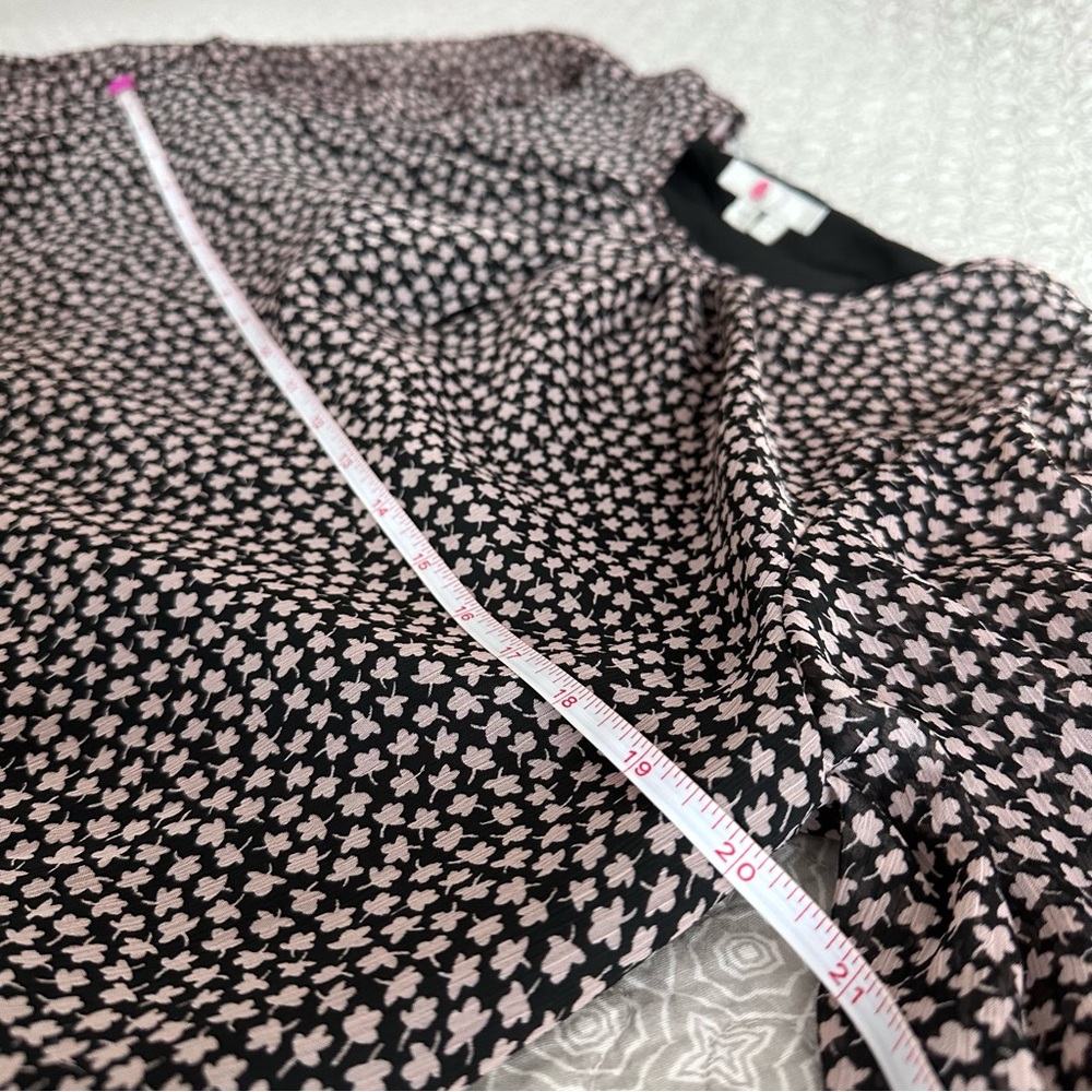 BODEN Black Pink Ditsy Floral Chiffon Long Sleeve A-line Midi Dress Size 10L - Picture 6 of 10